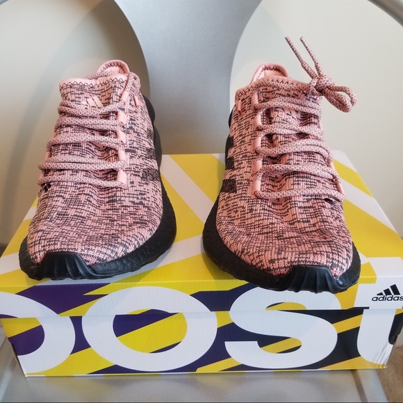 Adidas PureBOOST Running Peach/Grey Size 11 - Picture 2 of 14